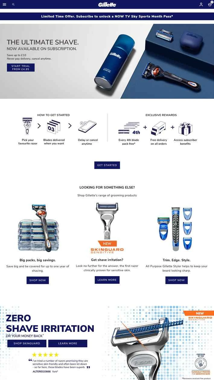 ジレットUK公式サイト：ジレットUK