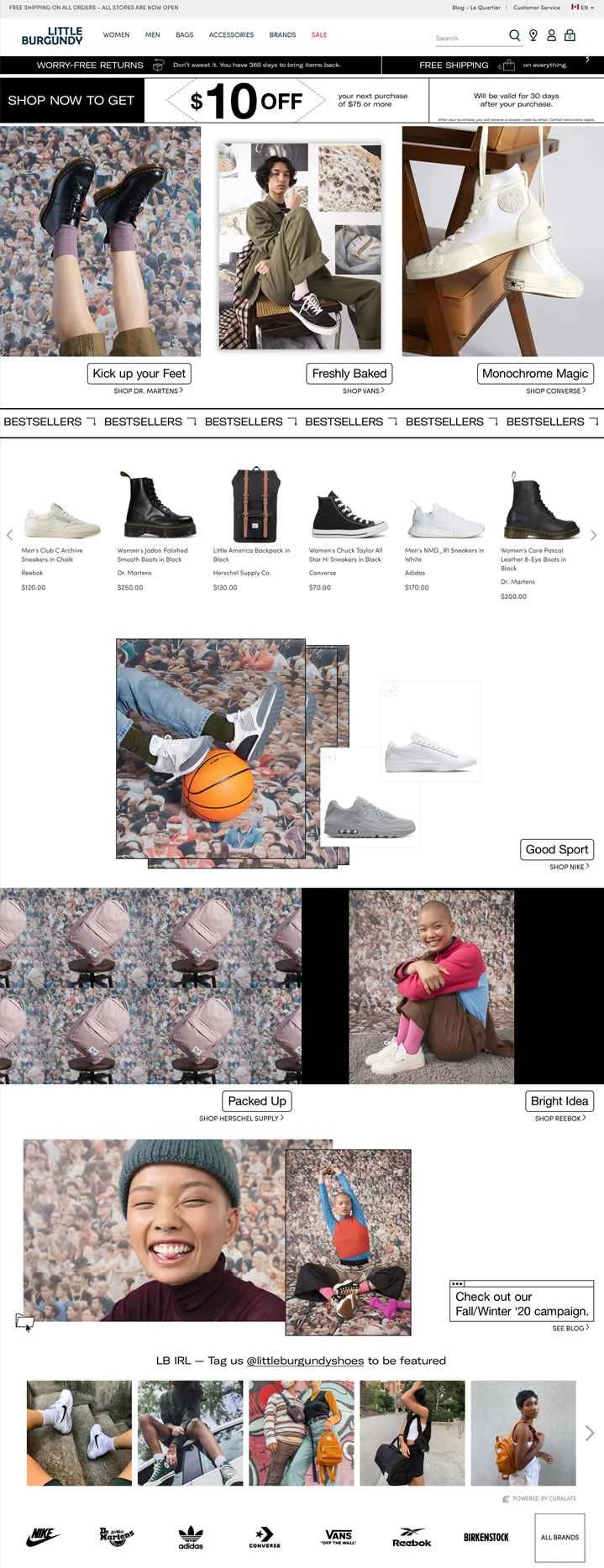 カナダのブランド靴とバッグのチェーン店：リトルバーガンディ