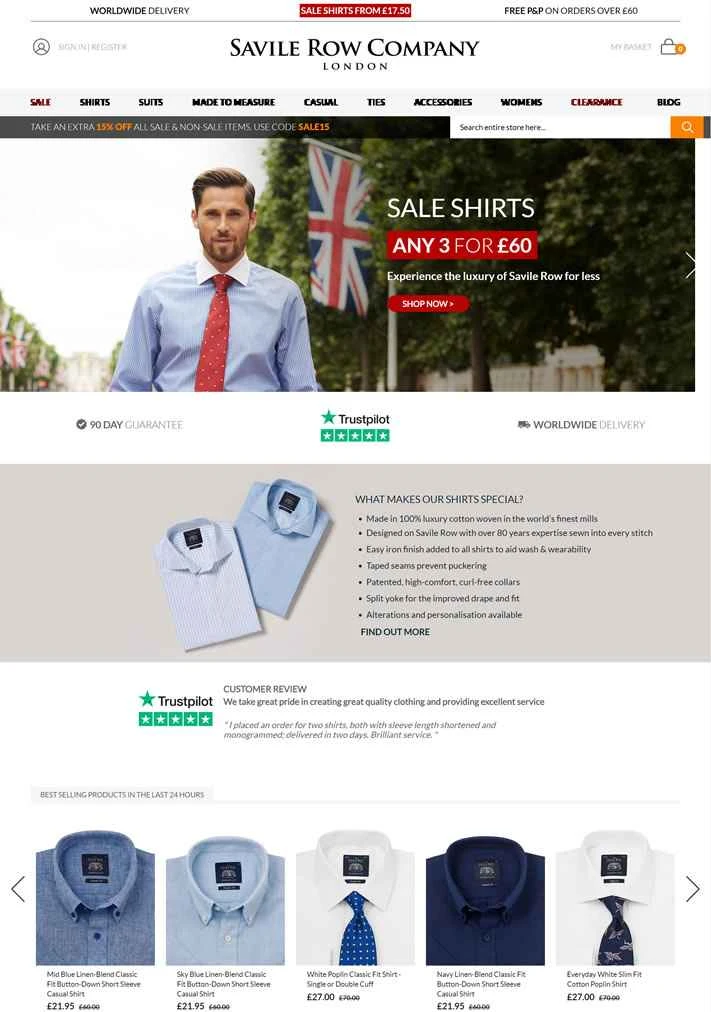 世界的に有名なシャツメーカー、サヴィル・ロウ・カンパニー