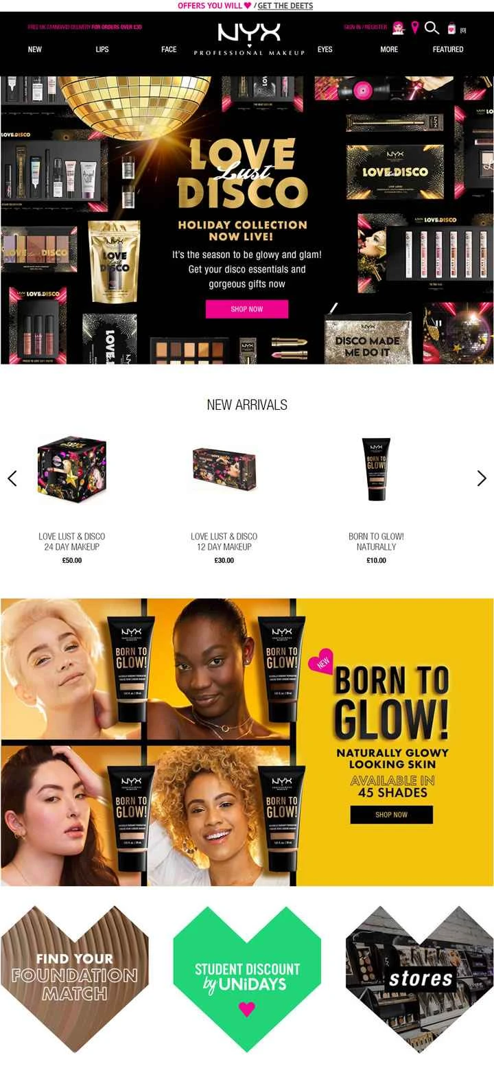 NYXプロフェッショナルメイクアップUK公式サイト：手頃な価格のアメリカのプロフェッショナルメイクアップブランド