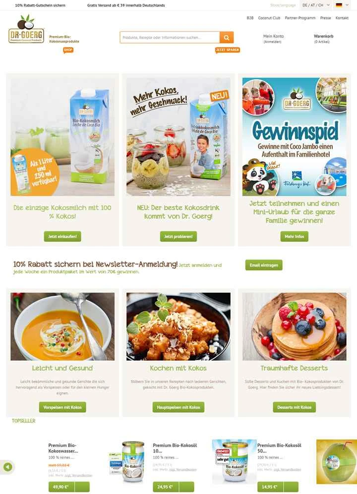 プレミアムオーガニックココナッツ製品：Dr. Goerg