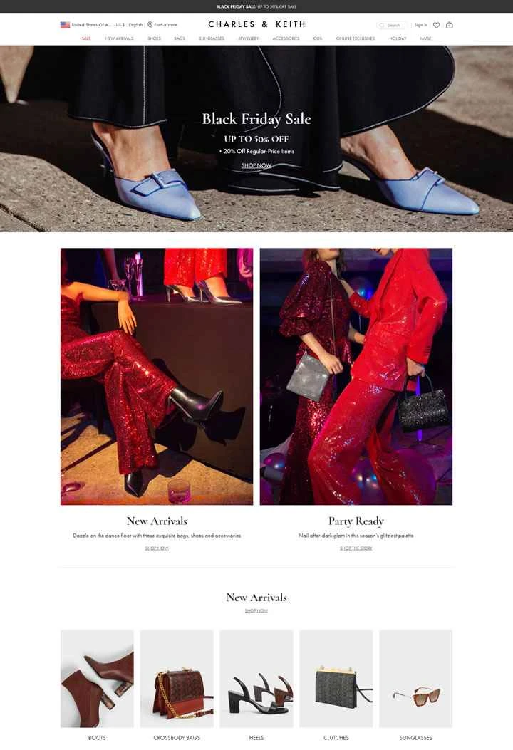 Charles & Keith US公式サイト：シンガポールを拠点とするファストファッションの靴とアクセサリーの小売業者