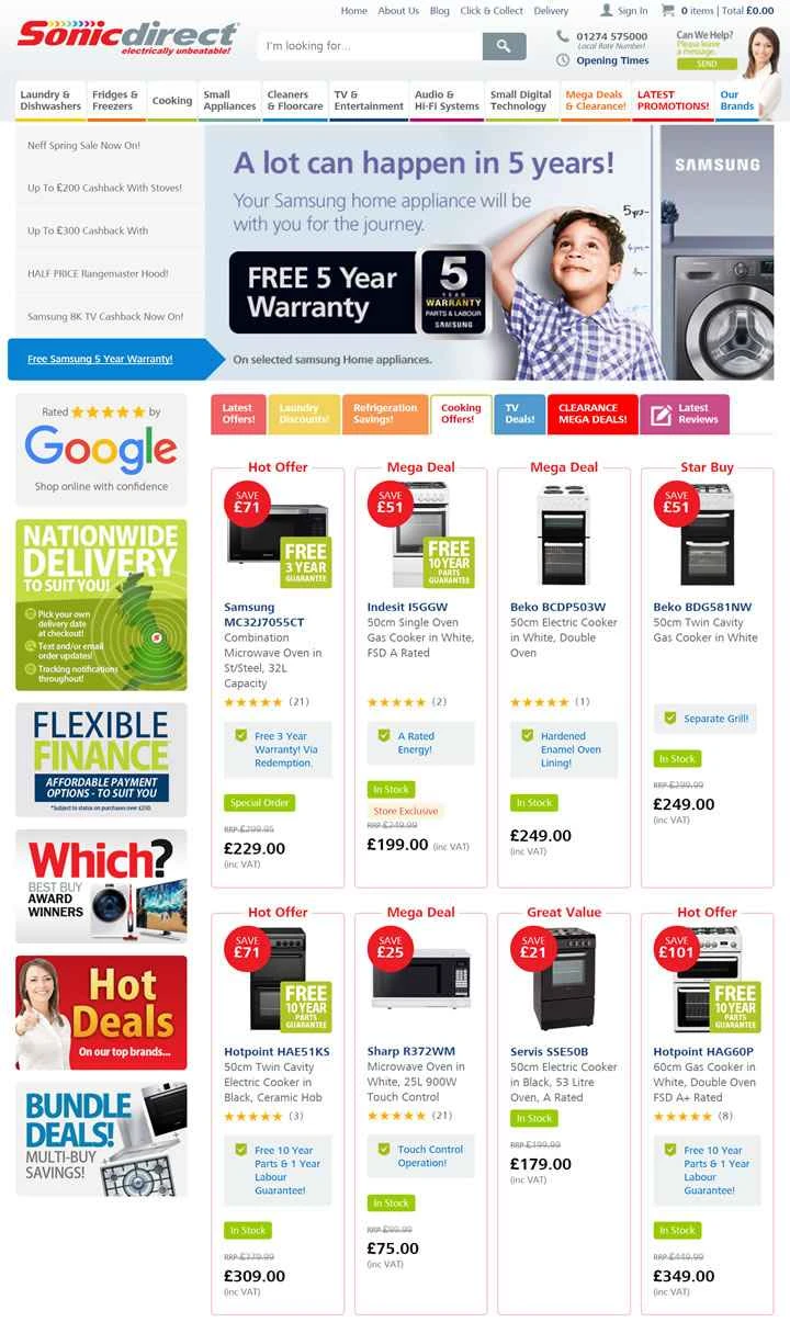 英国を拠点とするオンライン電子機器小売業者、Sonic Direct。