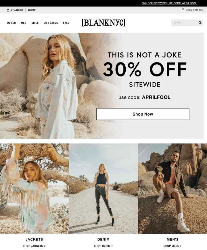 Blank NYC 公式サイト: ジャケット、ジーンズなど