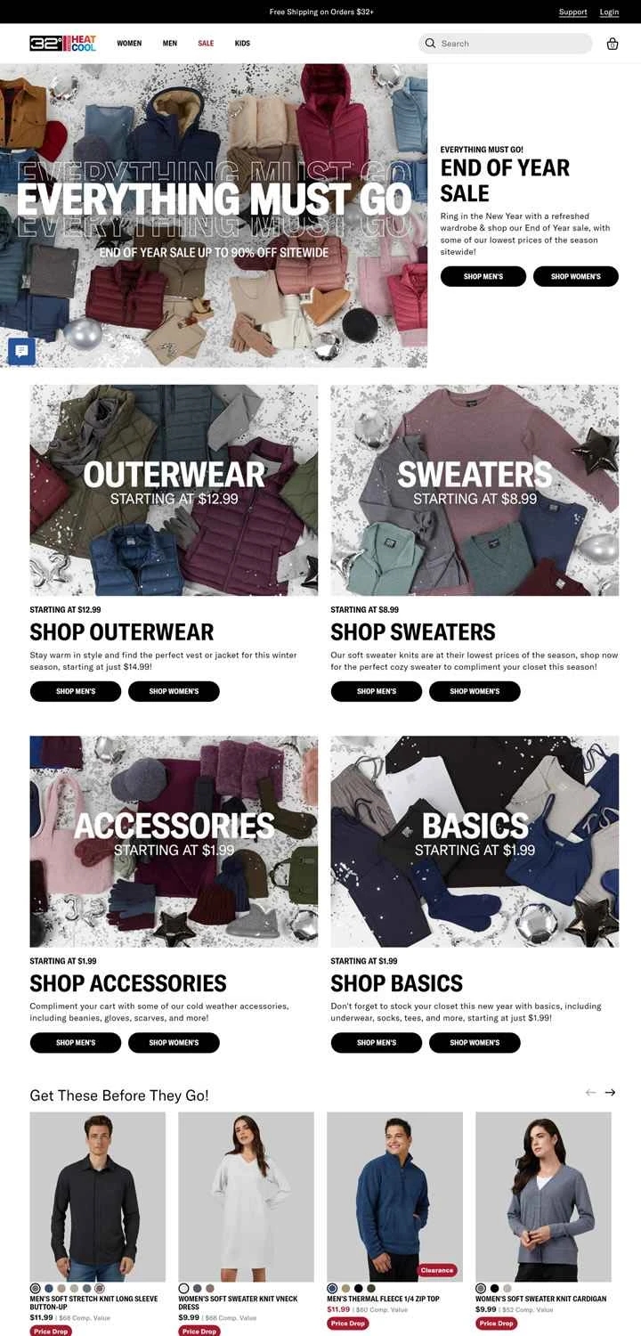 32 Degrees公式サイト：一日中快適に