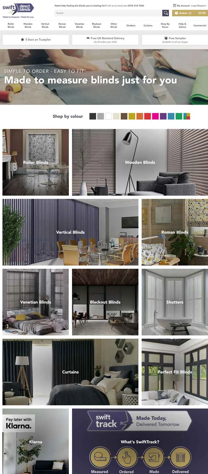 Swift Direct Blinds は、英国を拠点とするオンラインカスタムブラインド ウェブサイトです。