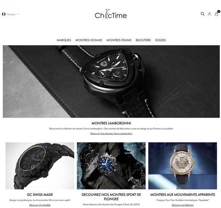 ブランド時計を販売するフランスのオンライン小売業者、Chic Time。