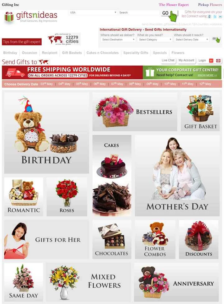 インターナショナルギフトショップ：GiftsnIdeas