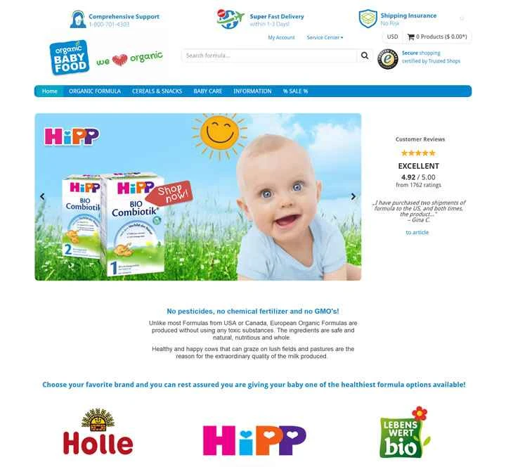 ヨーロッパ最大のオーガニックベビーフード市場：オーガニックベビーフード（米国とカナダに供給）