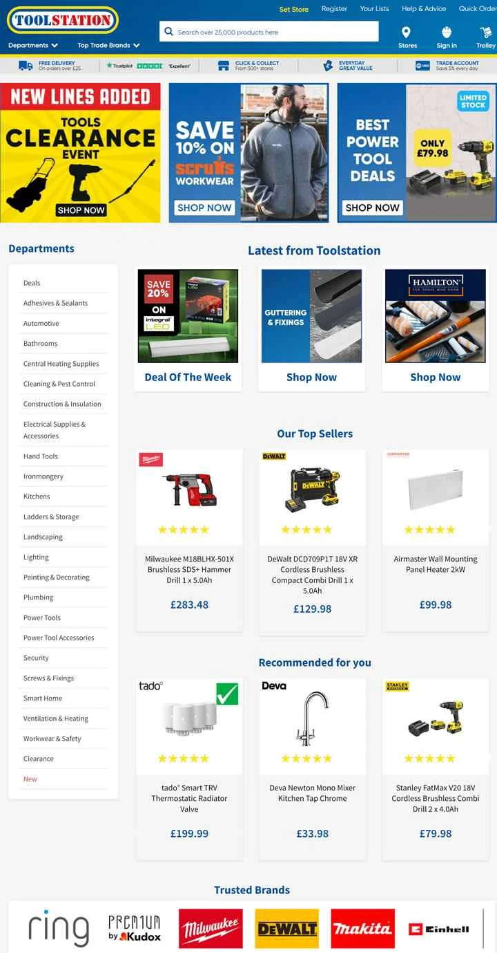 Toolstation は、英国を拠点とする電動工具および建築資材のサプライヤーです。