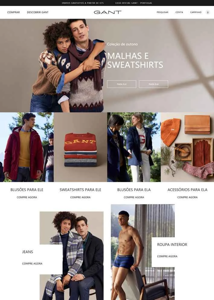GANTポルトガル公式ストア：アメリカンスポーツウェアの伝統を受け継ぐライフスタイルブランド