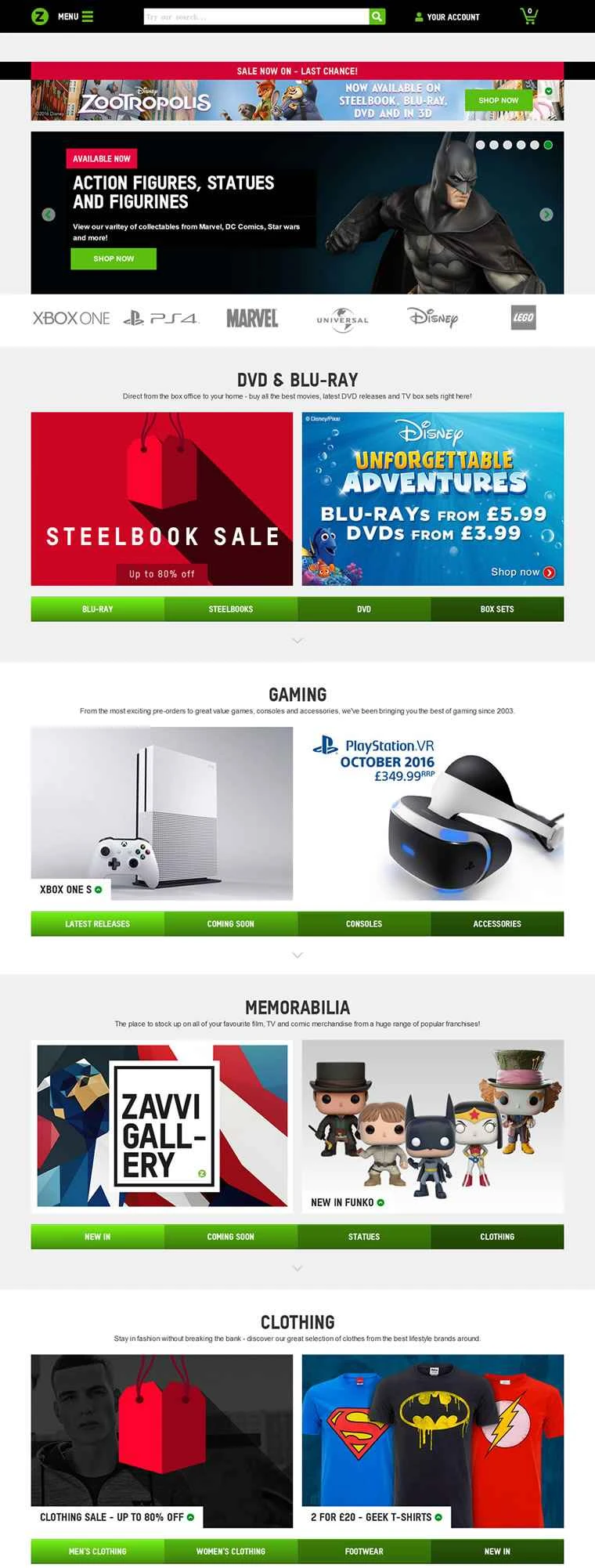 Zavvi は、オーディオビジュアル製品、書籍、ゲームを扱う英国の有名なオンライン小売業者です。