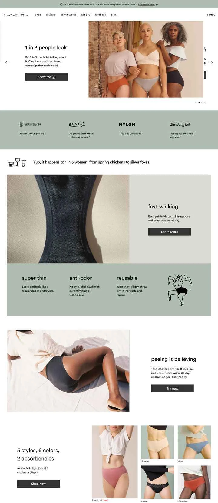 アメリカの女性用衛生用品会社、Thinx。