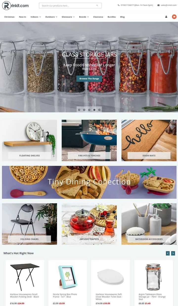 Rinkit.com は、英国を拠点とする、家庭用装飾品、屋外用家具、ガラス製品を専門とするオンライン ストアです。