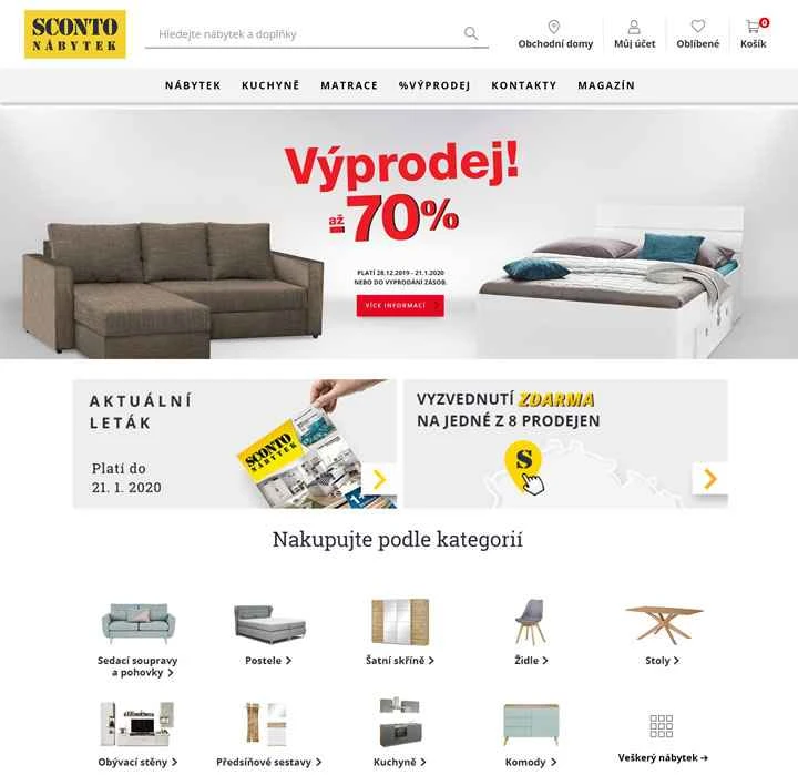 チェコ家具販売サイト：SCONTO Nábytek