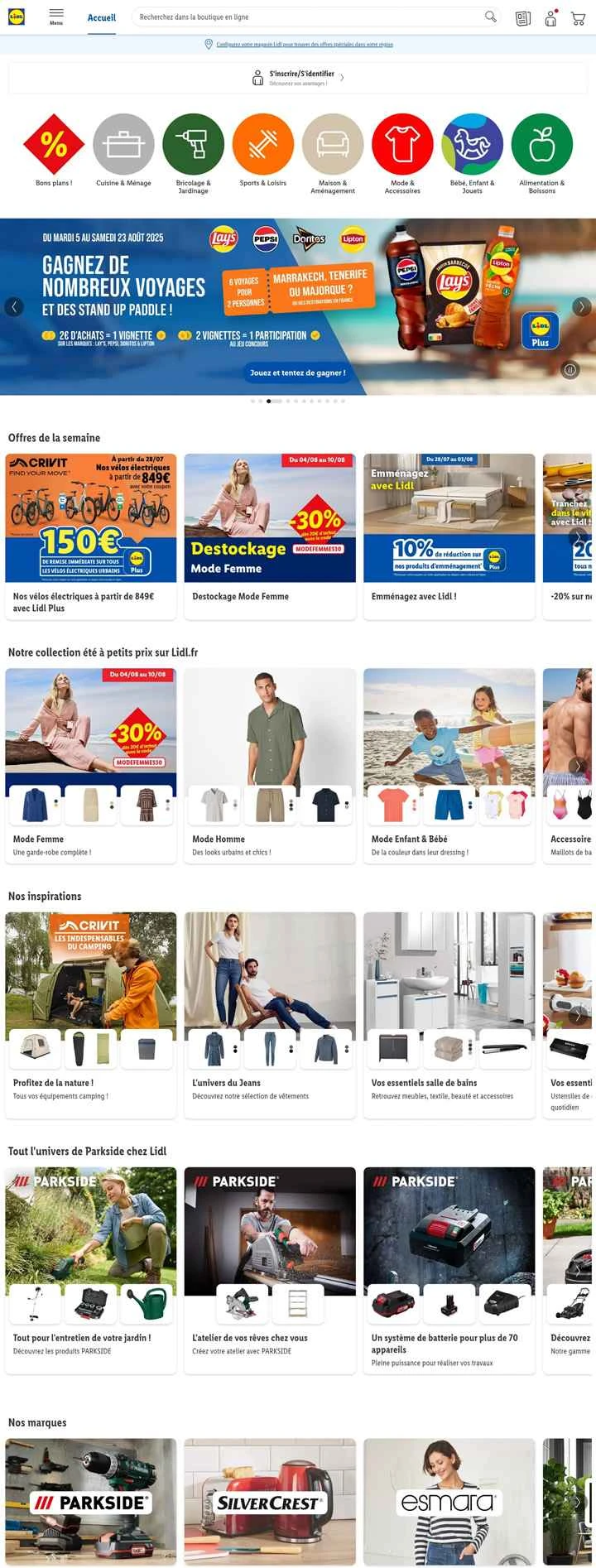 フランスのオンラインスーパーマーケット、Lidl：Lidl FR