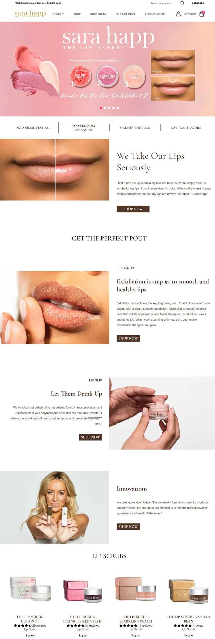 アメリカのリップケア専門家：サラ・ハップ