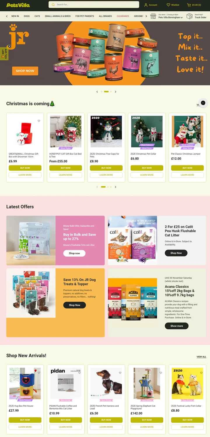 英国で最も売れているペット用品オンラインストア、Pets Villa。