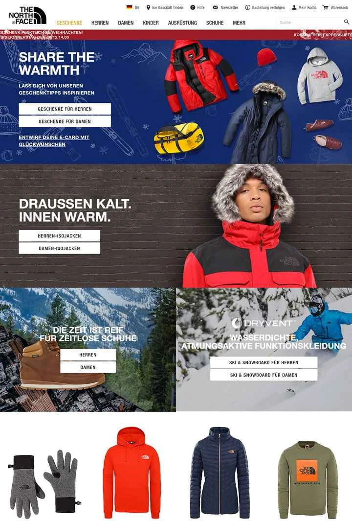 ザ・ノース・フェイス ドイツ公式サイト：アメリカの有名アウトドアブランド