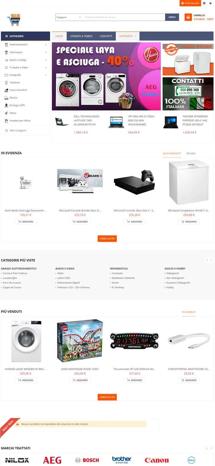 イタリアの家電製品ショッピングサイト：SLGストア
