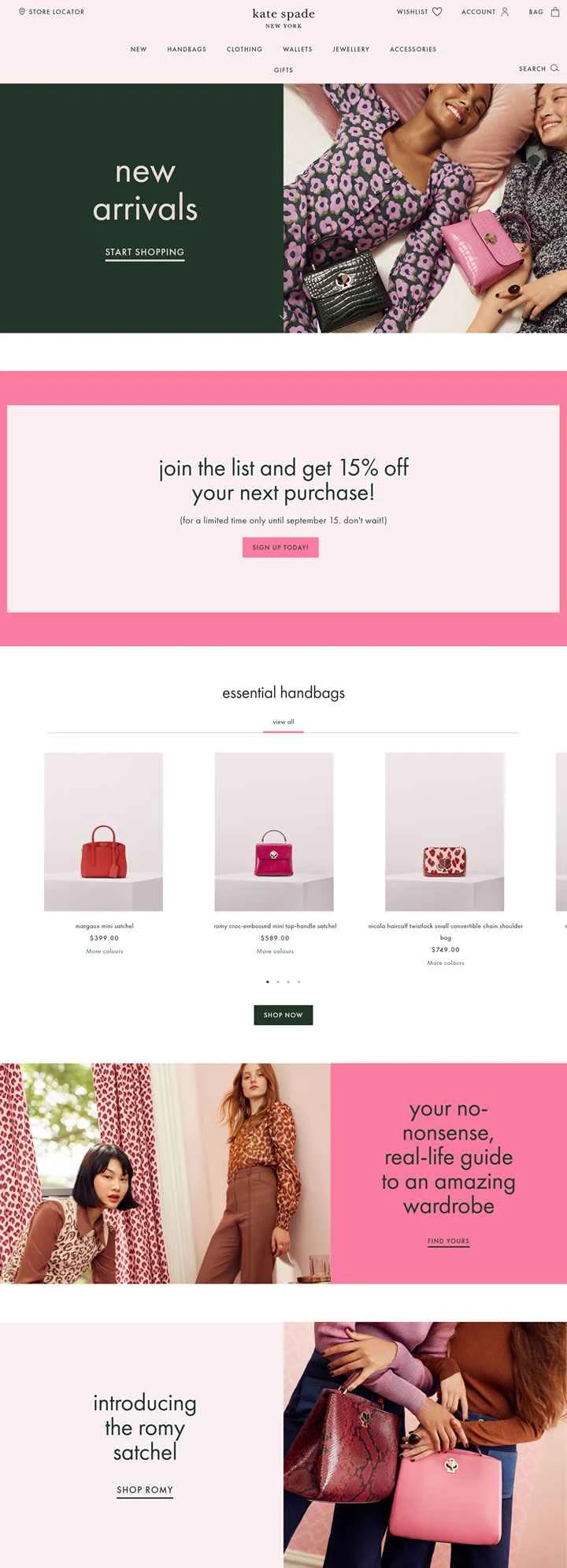 ケイト・スペード オーストラリア公式サイト：アメリカのデザイナーハンドバッグブランド