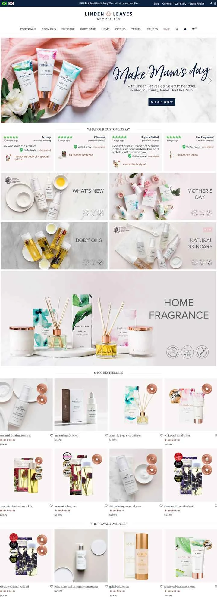 リンデンリーブス公式サイト：ピュアニュージーランドスキンケア