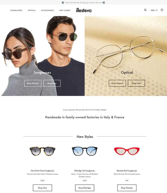 イタリアの手作りサングラスとメガネ：illesteva