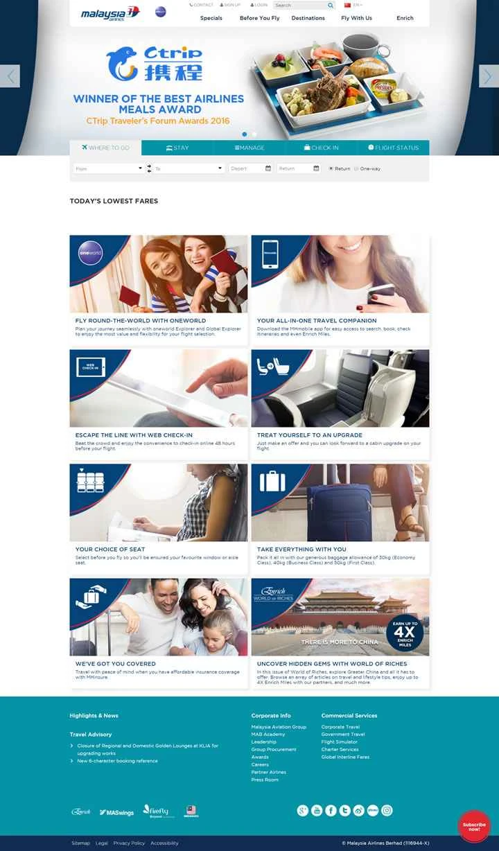 マレーシア航空公式サイト：マレーシア航空