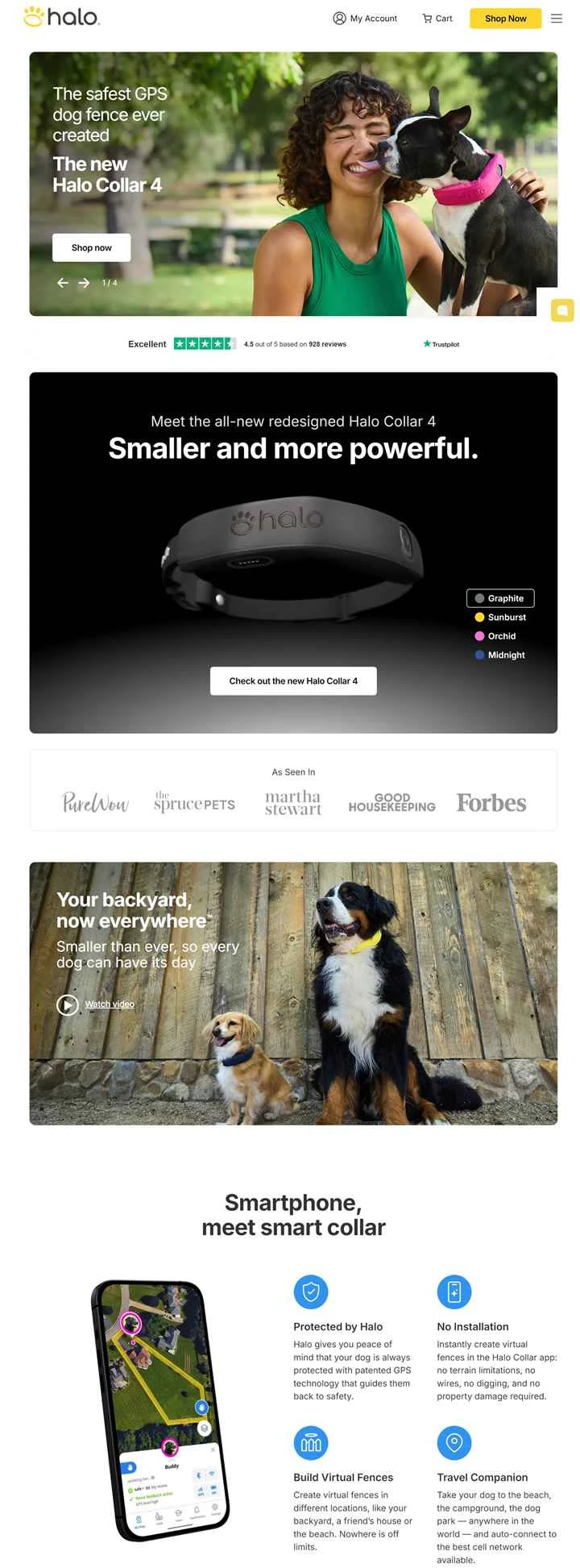 ワイヤレスGPS犬用フェンス：Halo Collar