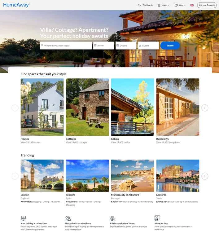 HomeAway UK: 世界有数のバケーションレンタルのオンラインマーケットプレイス
