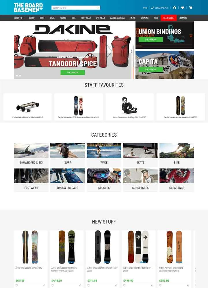 The Board Basement は、スキーやサーフボードを扱う英国のオンライン ショップです。