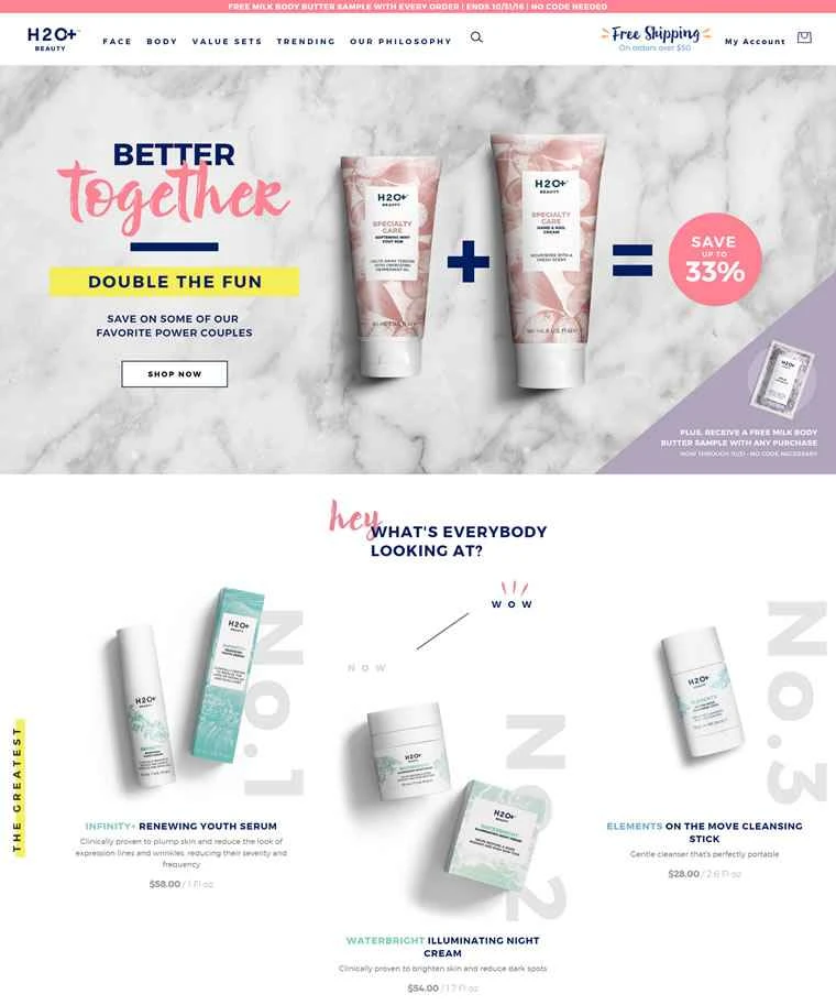 H2O Plus USウェブサイト: H2O Plus