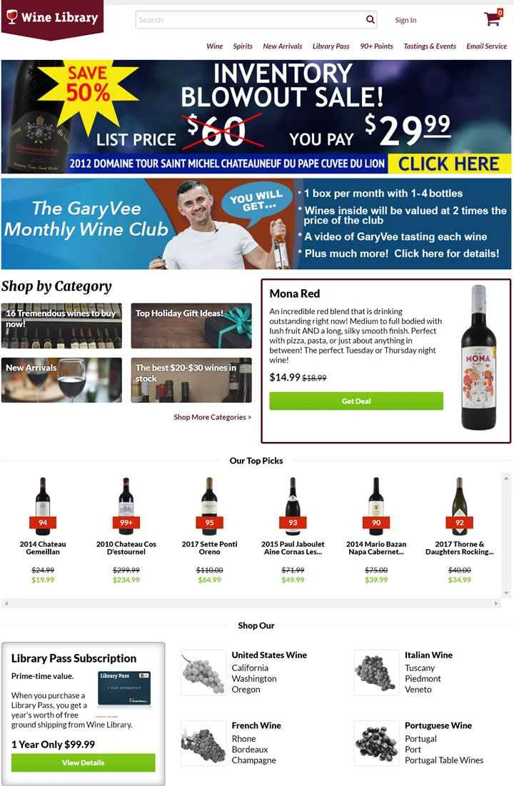 ワインライブラリー、アメリカ最高のオンラインワインショップ