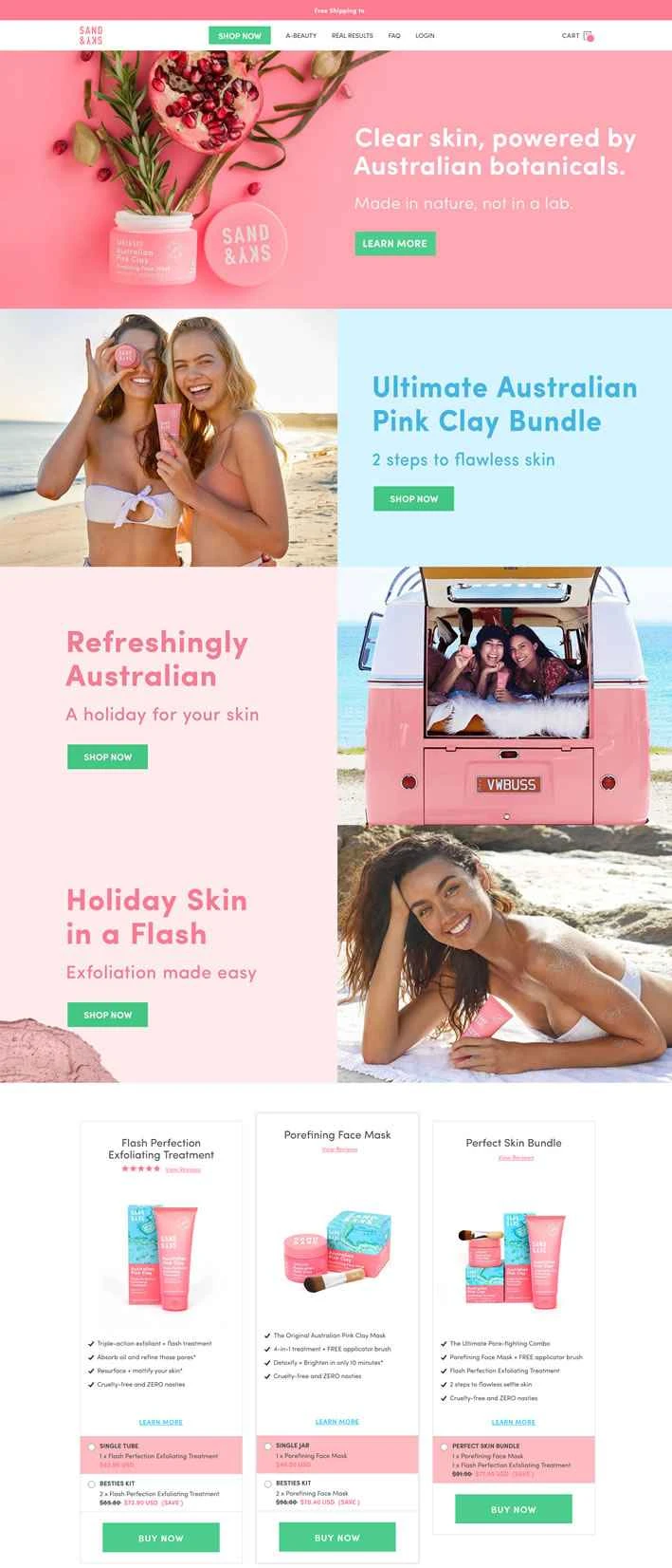 オーストラリアのインターネットで有名なピンククレイマスク：サンド＆スカイ