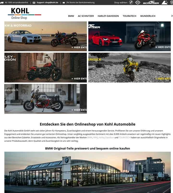 ドイツでBMW純正パーツをオンラインで購入：KOHL automobile GmbH