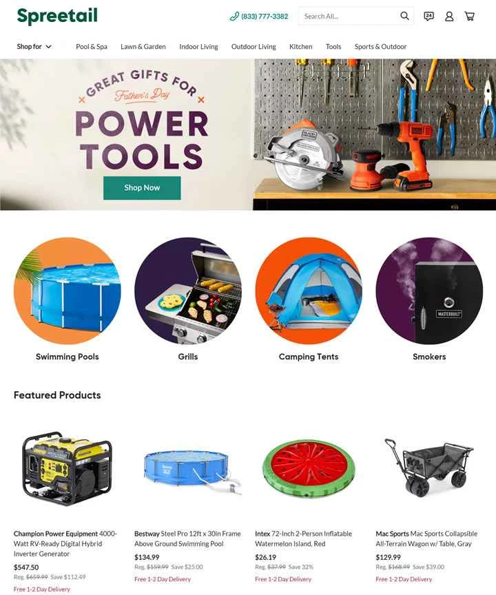 自宅、裏庭、ガレージなどで使えるオンラインショッピング：Spreetail