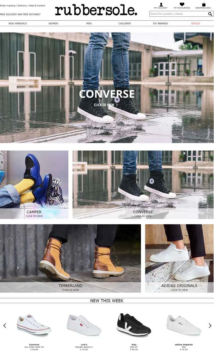 イギリスの靴のウェブサイト：ラバーソール