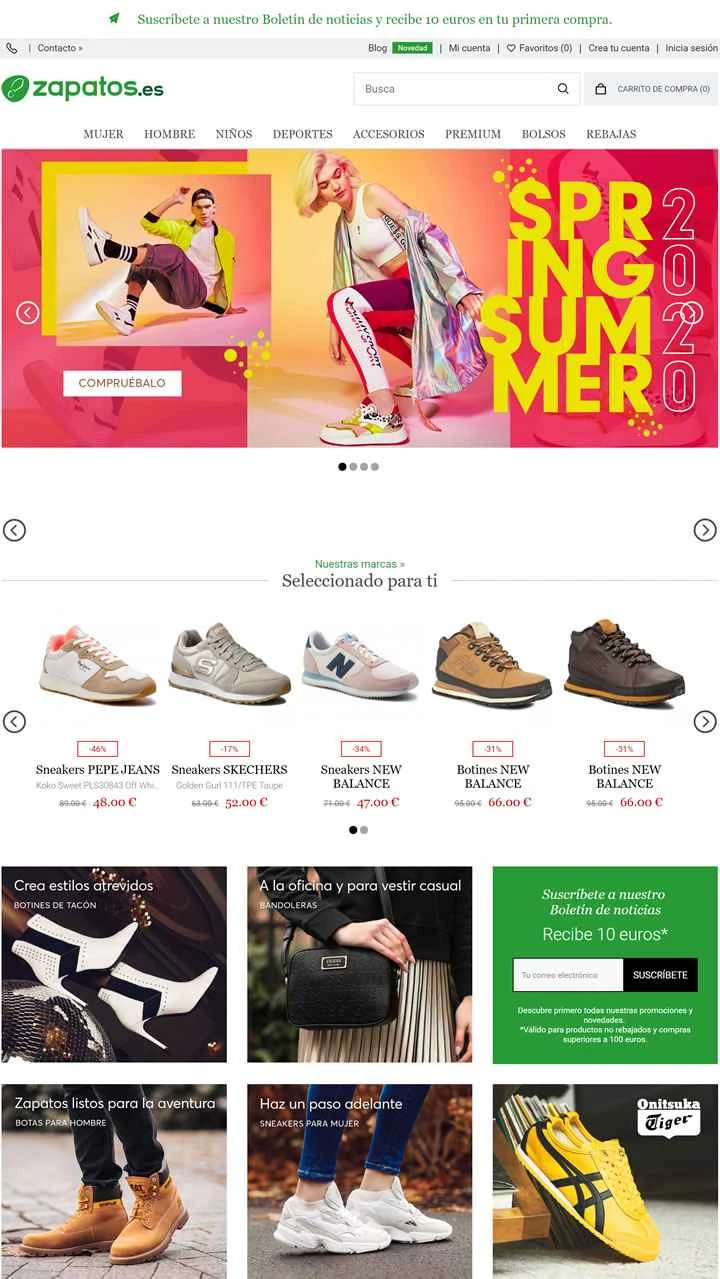 スペインのオンライン靴・バッグ小売業者：zapatos.es