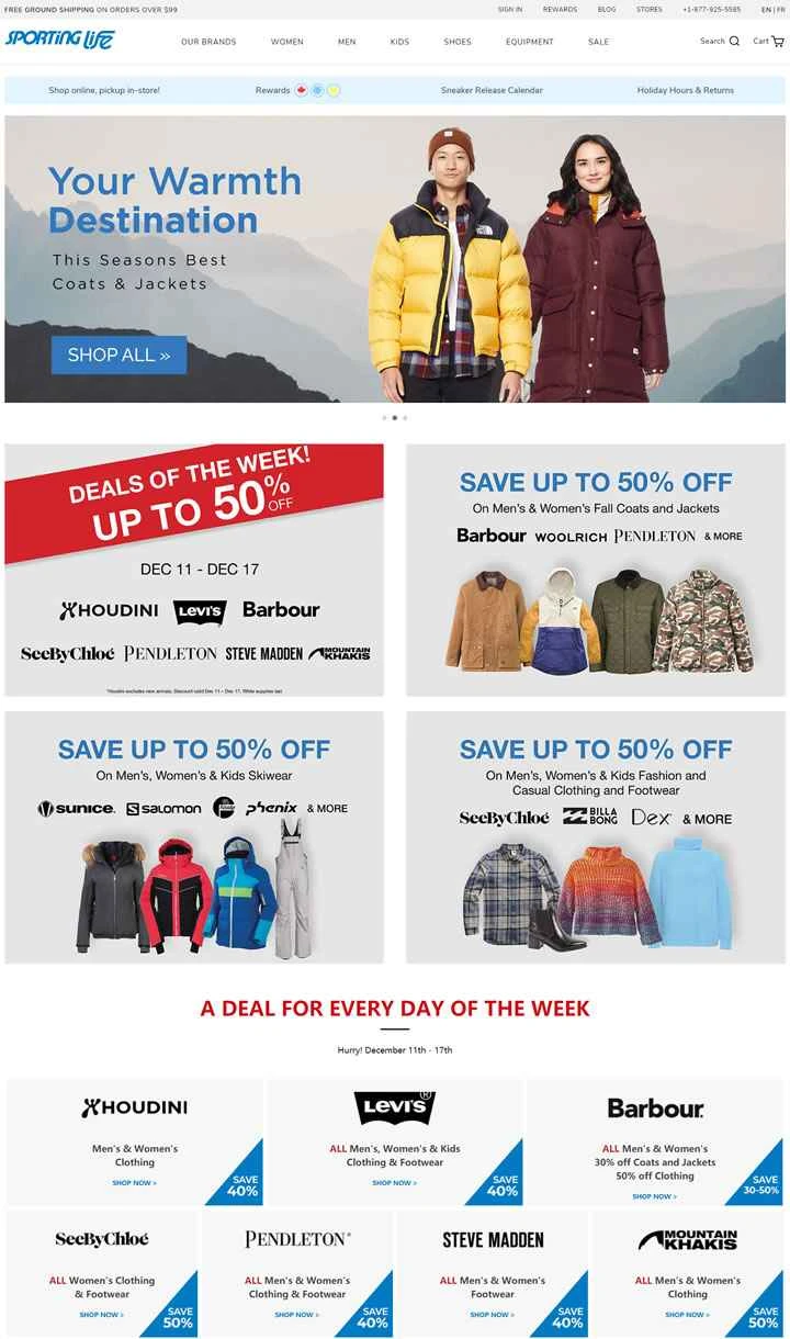 カナダの大手ファッション・スポーツ小売業者、スポーティング・ライフ