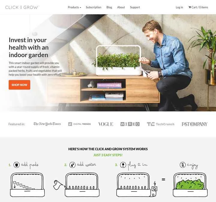 スマート屋内ガーデン：クリック＆グロウ
