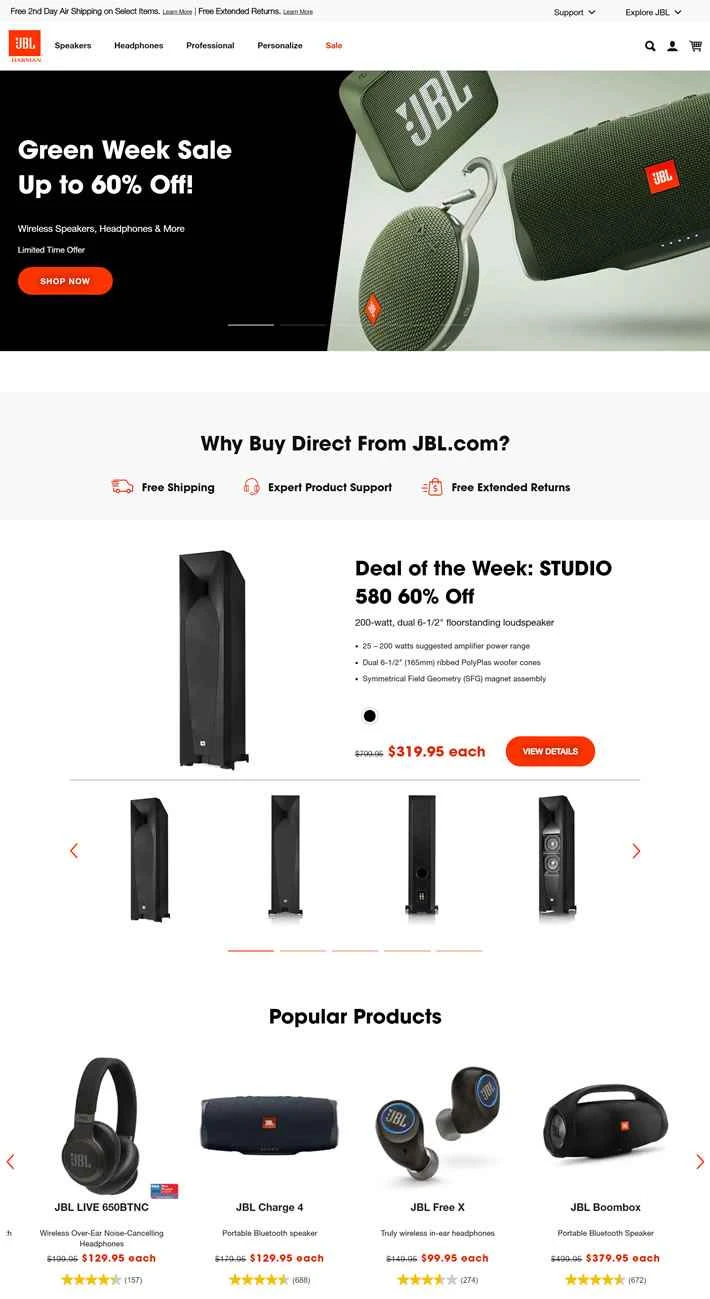 JBL公式USストア：スピーカー、ヘッドホンなど