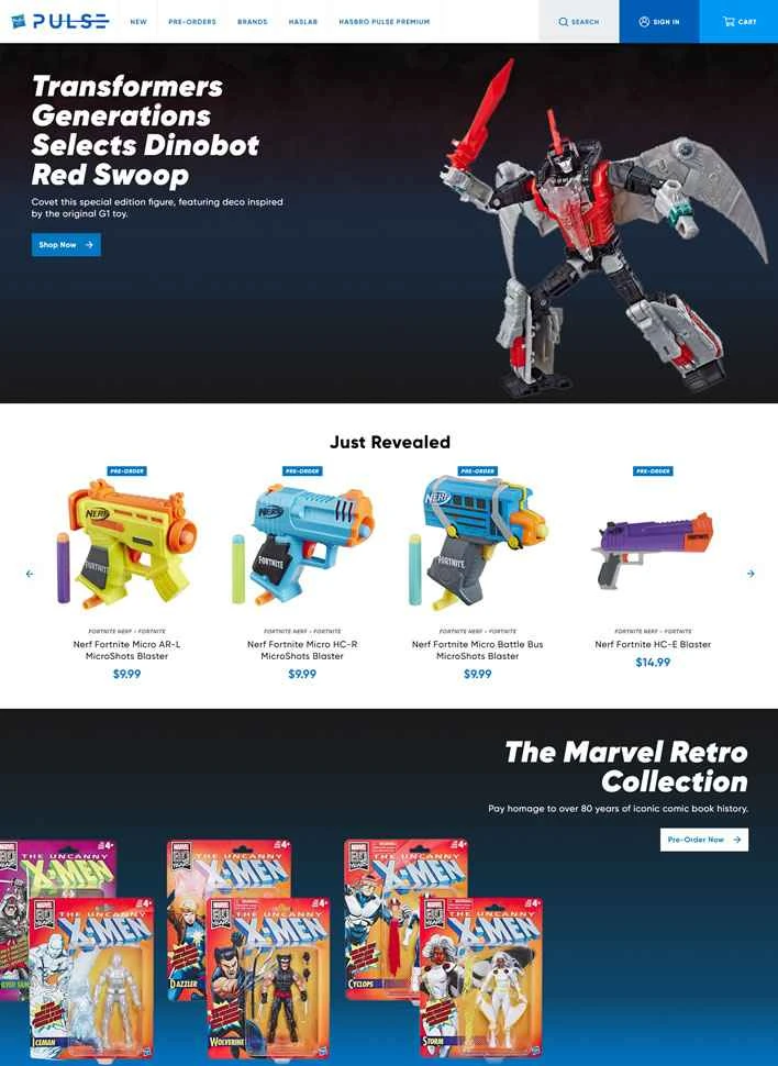 ハズブロパルス（米国ウェブサイト）