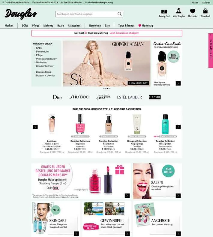 ヨーロッパ最大の化粧品チェーン、ダグラス。