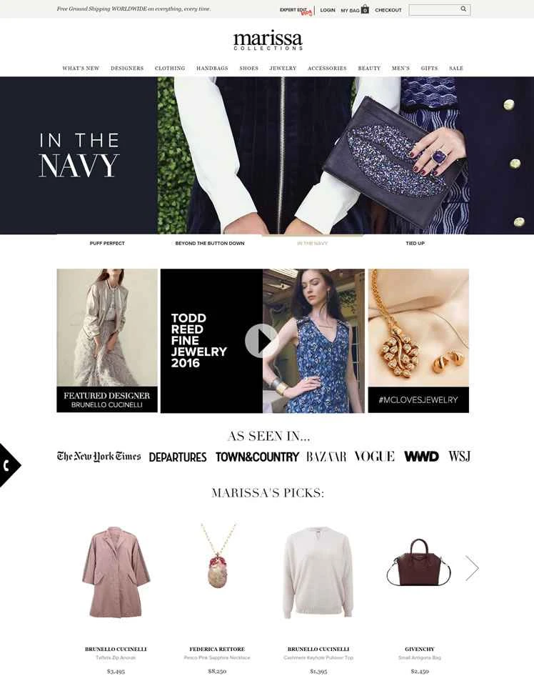 アメリカの高級ファッションストア、マリッサコレクション。