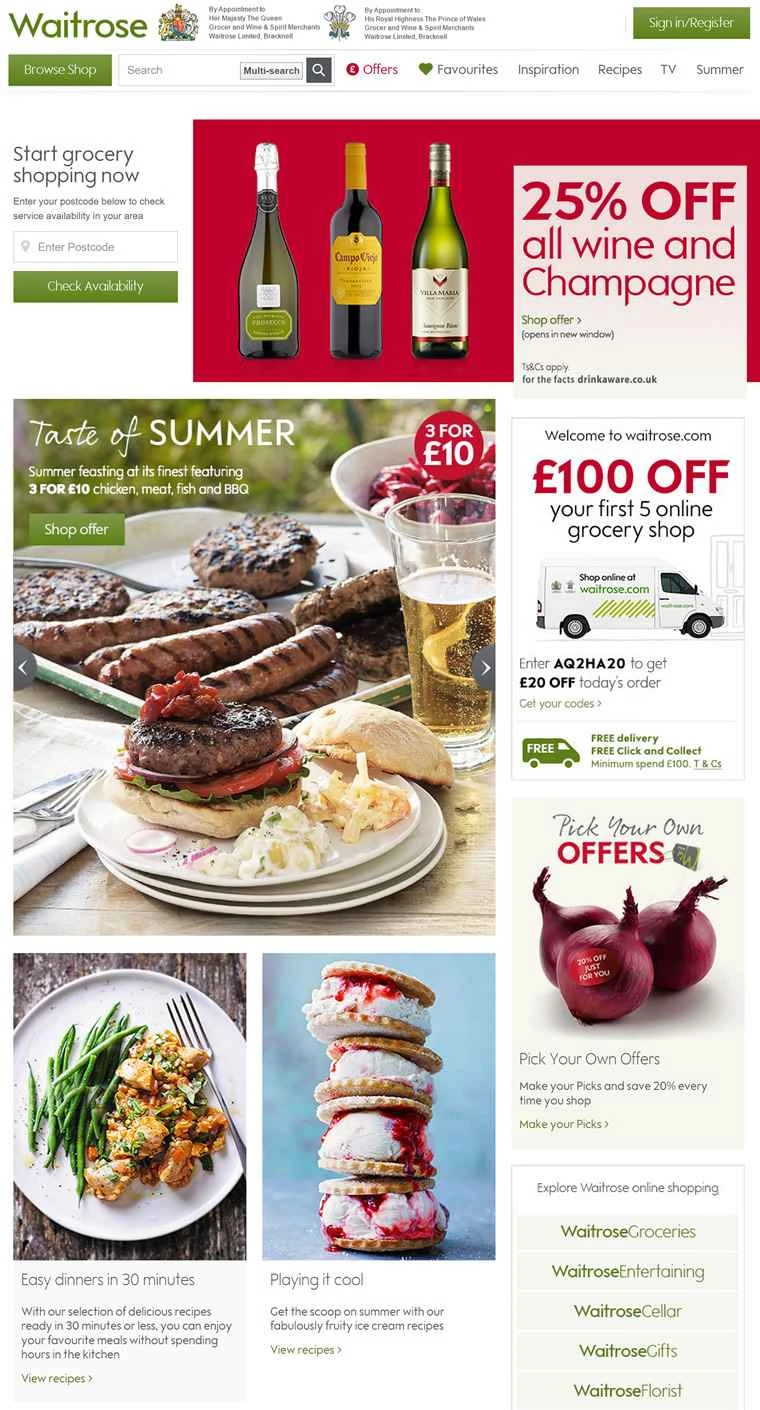 英国の高級食品・ワインスーパーマーケット、ウェイトローズ