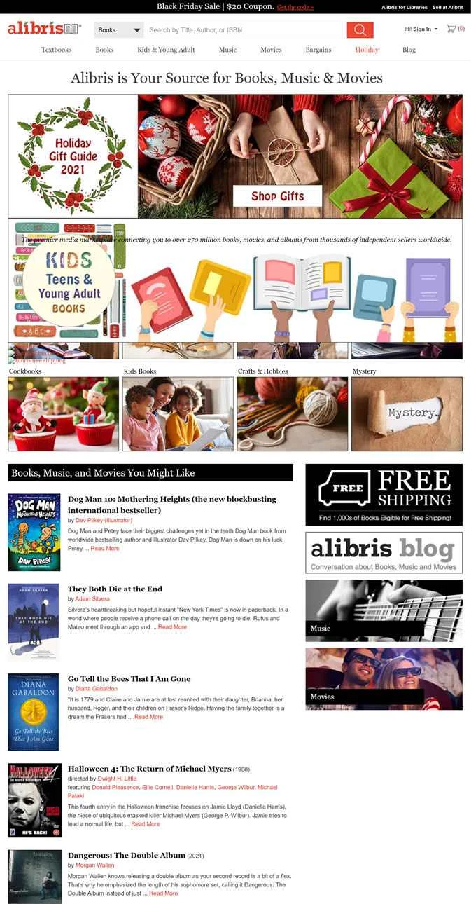 アメリカのオンライン書店：Alibris