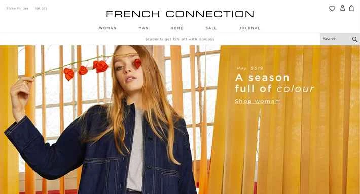 フレンチコネクション公式サイト：レディースアパレル、メンズアパレル、ホームグッズ