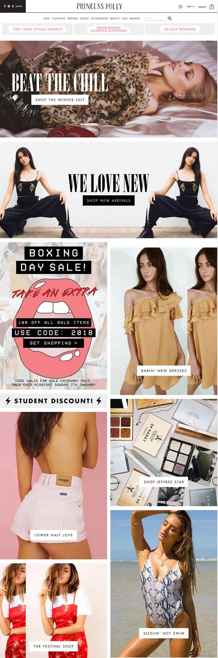 オーストラリア最高のオンラインファッションブティック、プリンセス・ポリー