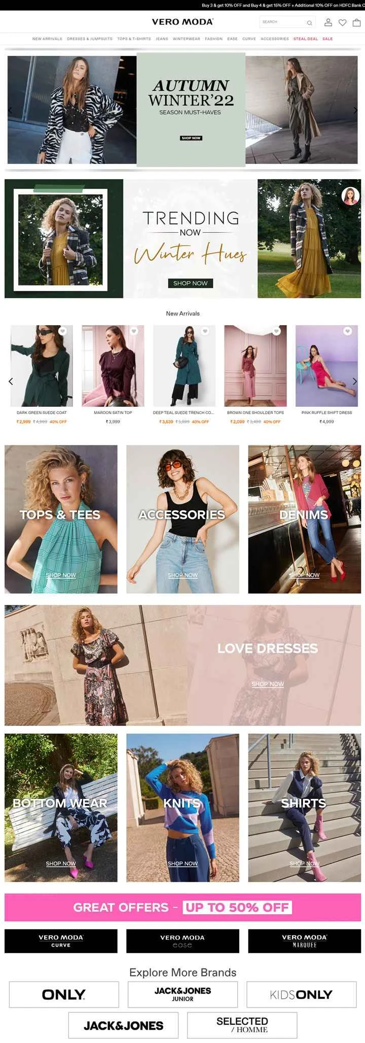 VERO MODA India: 女性向けオンラインショッピング