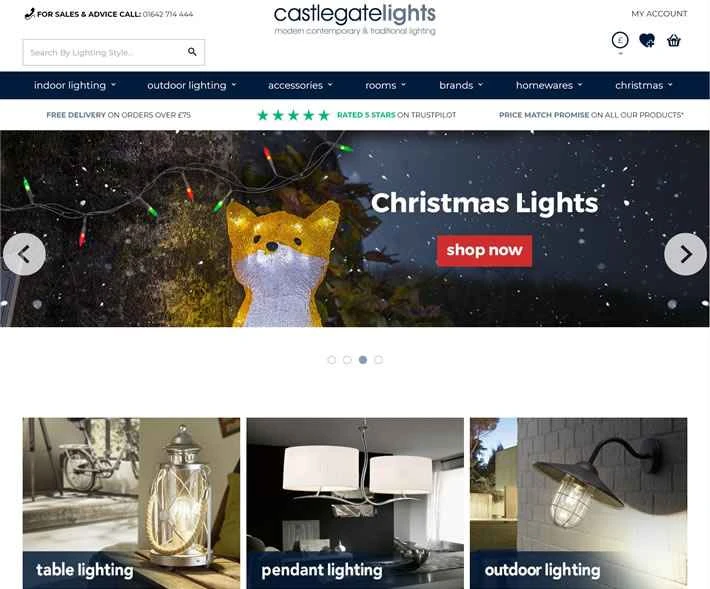 Castlegate Lights、英国のオンライン照明小売業者